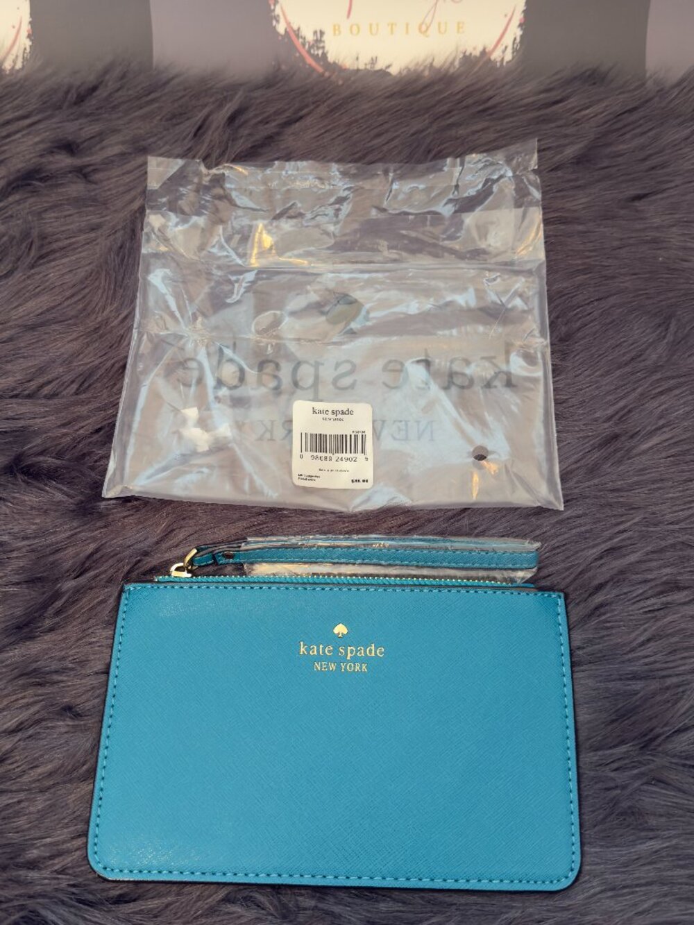 Kate Spade New York Turquoise Leather Wristlet NWT